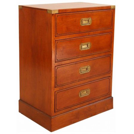 Kommode im Marine-Stil aus dunklem Holz - vier Schubladen