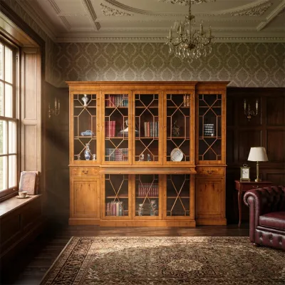 Edwardian Style Breakfront Bookcase