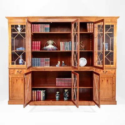 Edwardian Style Breakfront Bookcase