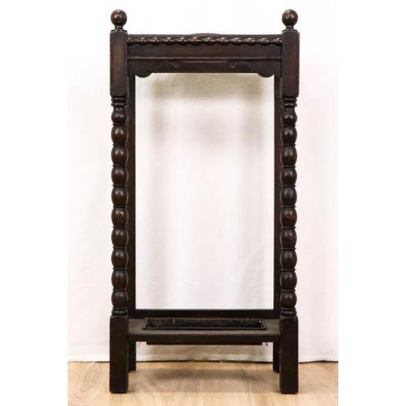 Handgefertigter Antiker Regenschirmhalter aus Massivholz, gedrechselt