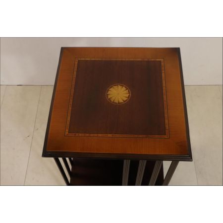 Handgefertigtes Revolving Bookcase mit maritimer Intarsie, in Mahagoni