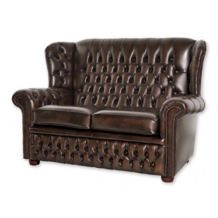 Chesterfield Sofa "Henley" Zweisitzer in Birch Antique Brown