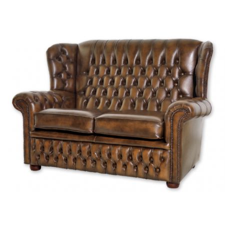 Chesterfield Sofa "Henley" Zweisitzer in Birch Antique Gold