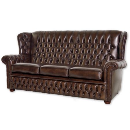 Chesterfield Sofa "Henley" Dreisitzer in Birch Antique Brown