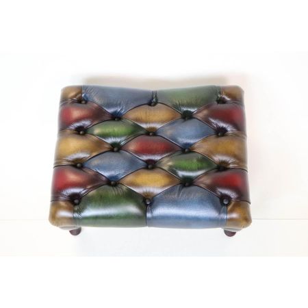 Massiver Chesterfield Hocker Queen Anne