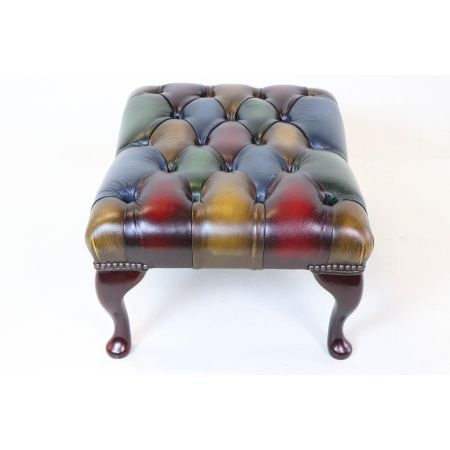 Massiver Chesterfield Hocker Queen Anne