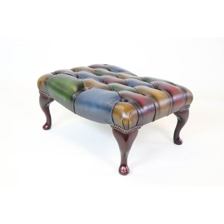 Massiver Chesterfield Hocker Queen Anne