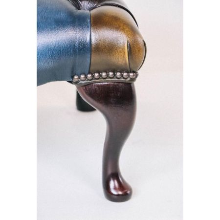 Massiver Chesterfield Hocker Queen Anne