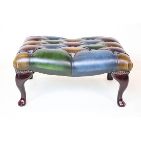 Massiver Chesterfield Hocker Queen Anne