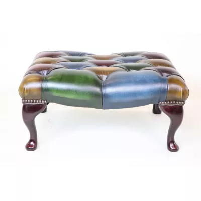 Massiver Chesterfield Hocker Queen Anne