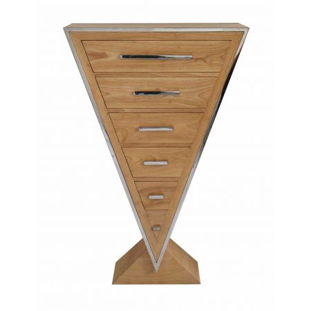 Delta Kommode Edelstahl und Holz Natur