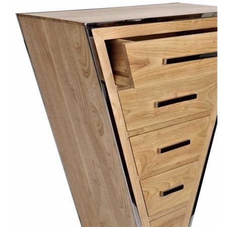 Delta Kommode Edelstahl und Holz Natur