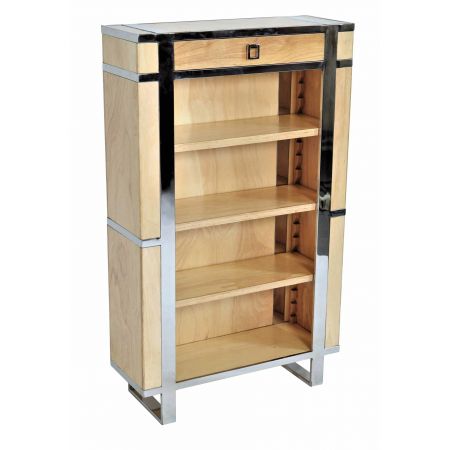 "Aston" Bücherschrank Holz Inox Natur