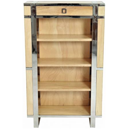 "Aston" Bücherschrank Holz Inox Natur