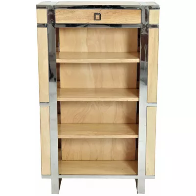 "Aston" Bücherschrank Holz Inox Natur