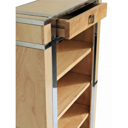 "Aston" Bücherschrank Holz Inox Natur