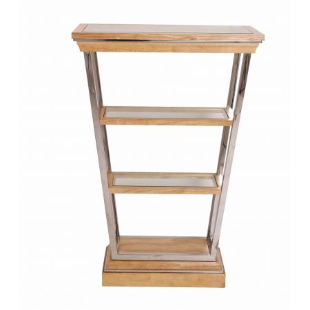 "Etagere"Kommode im Inox-Design aus Edelstahl und Holz