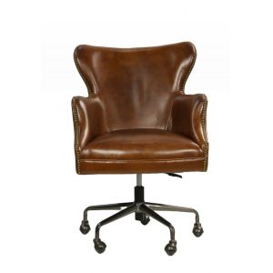 Französischer Art déco Stil Drehstuhl "Invite" in Braun