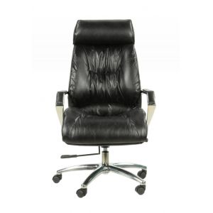 Französischer Art déco Stil Drehstuhl "Fauteuil de Direction" in Schwarz