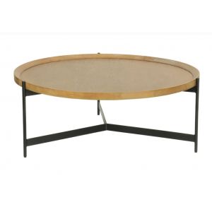 Runde Sofatisch aus massivem Holz