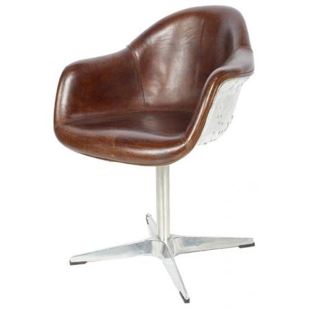 Französischer Bürostuhl Lederstuhl Echtleder "Aero Travail II"