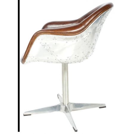 Französischer Bürostuhl Lederstuhl Echtleder "Aero Travail II"