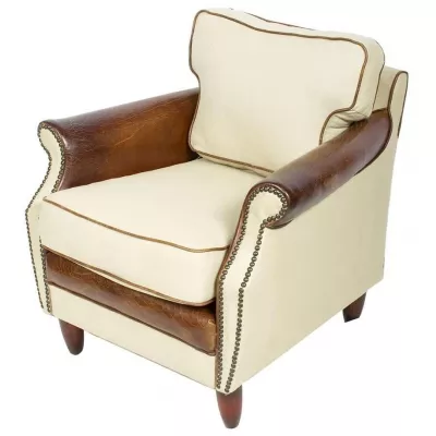 Original französischer Ledersessel Retro Sessel Echtleder "Cuba"