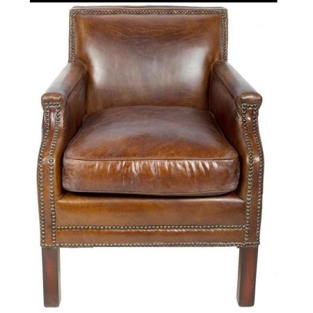 Großartiger französischer Ledersessel Echtleder Vintage "Winston Flat"