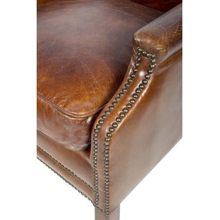 Großartiger französischer Ledersessel Echtleder Vintage "Winston Flat"