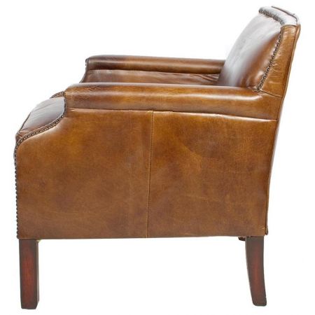 Großartiger französischer Ledersessel Echtleder Vintage "Winston Flat"