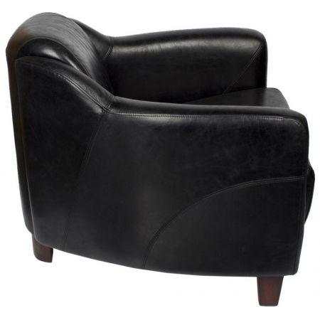 Original französischer Clubsessel Ledersessel Echtleder  "Black Gent" Sofort Lieferbar