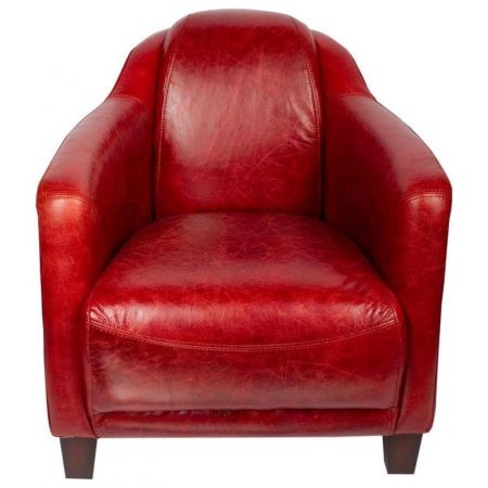 Original französischer Clubsessel Echtleder "Gent Red" Sofort Lieferbar