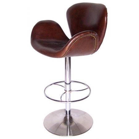 Feiner französischer Leder Echtleder Hocker Retro Barhocker