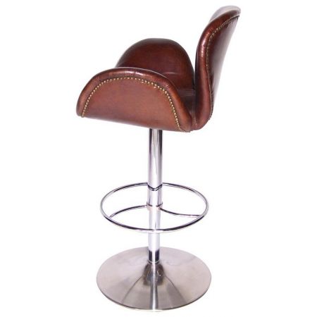 Feiner französischer Leder Echtleder Hocker Retro Barhocker
