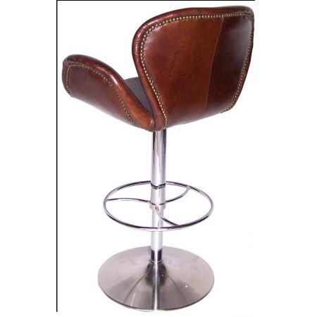 Feiner französischer Leder Echtleder Hocker Retro Barhocker