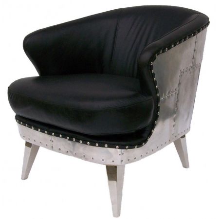 Französischer Ledersessel "Aéro Black III"