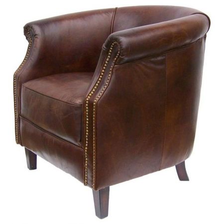 Stilvoller französischer Ledersessel Echtleder Vintage "Oxford Club" Sofort Lieferbar