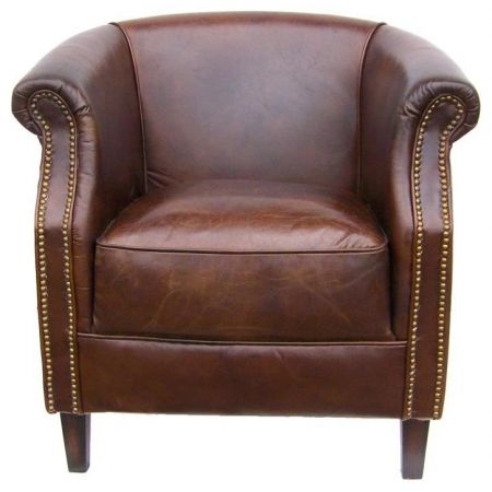 Stilvoller französischer Ledersessel Echtleder Vintage "Oxford Club" Sofort Lieferbar