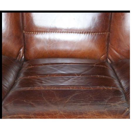 Toller original französischer Ledersessel Echtleder Vintage "Industrial"