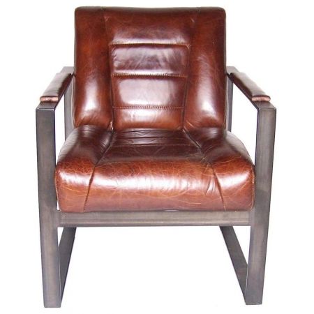 Toller original französischer Ledersessel Echtleder Vintage "Industrial"