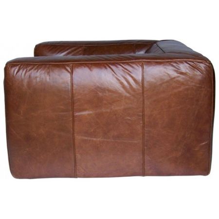 Französischer Echtleder Sessel Ledersessel Vintage "Cube"