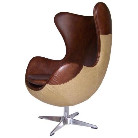 Brauner Ledersessel mit Drehfunktion