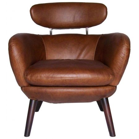 Schicker französischer Ledersessel Echtleder "Scandi"