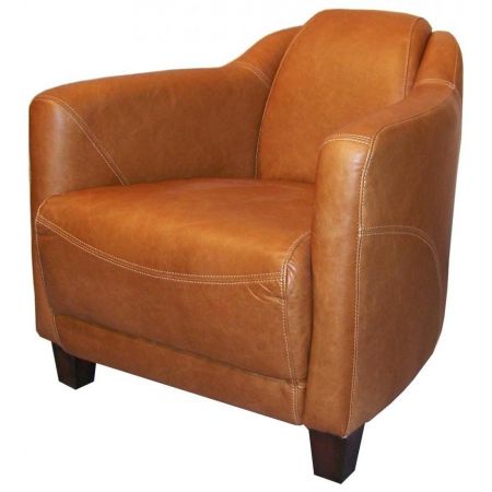 Klassischer französischer Clubsessel Ledersessel Echtleder "Bright Gent"