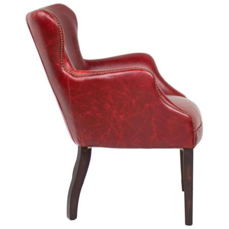 Original französischer Ledersessel Echtleder Sessel "Red Invitation"