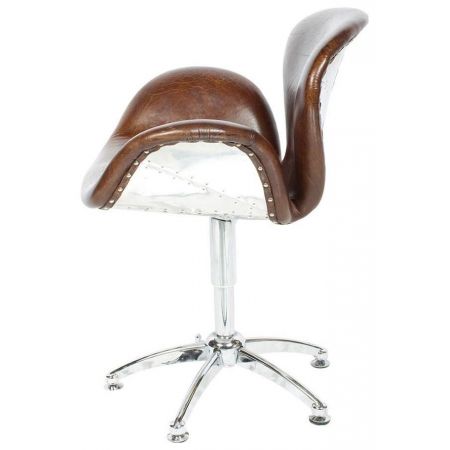 Hochwertiger französischer Bürostuhl Lederstuhl Echtleder "Aero Travail"