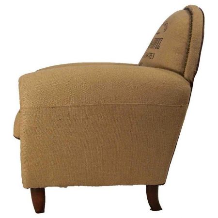 Französischer Clubsessel Leinen Stoff "Thomas"