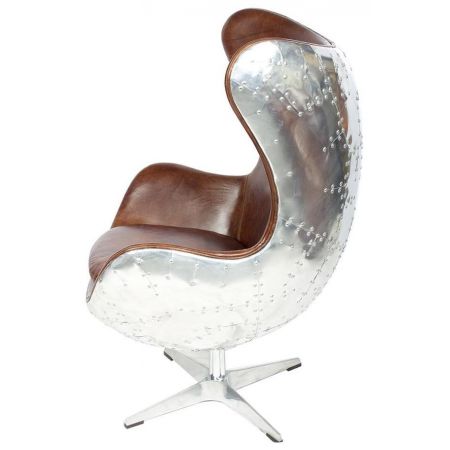 Sofort lieferbar: französischer Ledersessel "Aero Vintage", drehbar