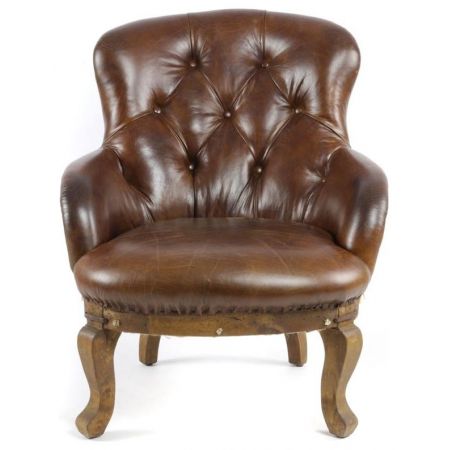 Edler französischer Echtleder Sessel Ledersessel Chesterfield