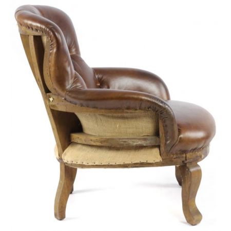 Edler französischer Echtleder Sessel Ledersessel Chesterfield